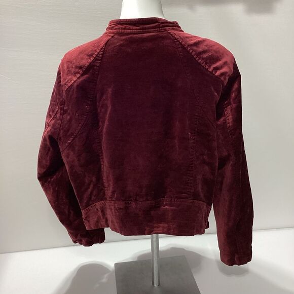 Torrid Red Velvet Jacket Velour Jacket Zip Front Laced Sides Laced Cuffs 2X - Picture 4 of 14